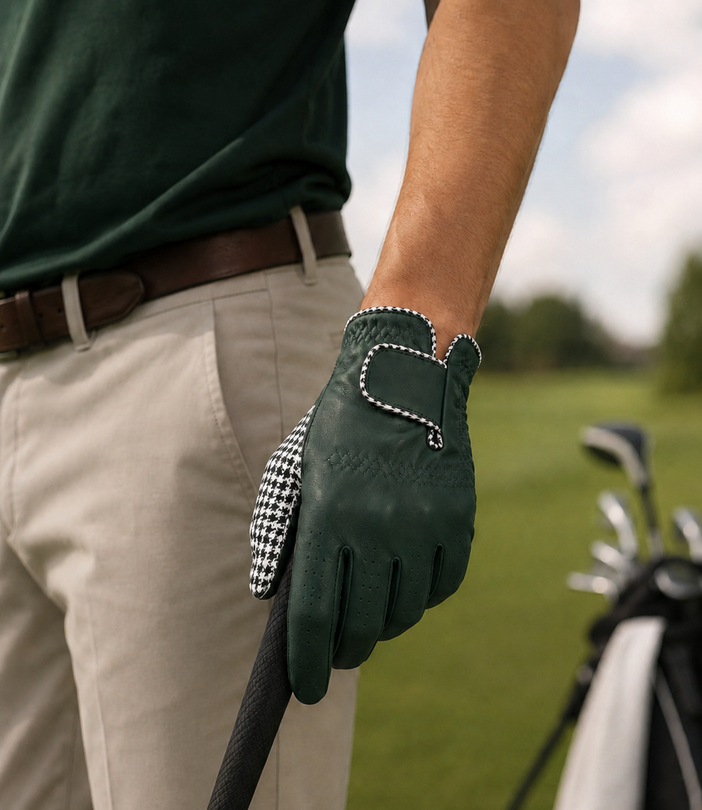 Premium leather golf glove for men providing strong grip and comfort on the course